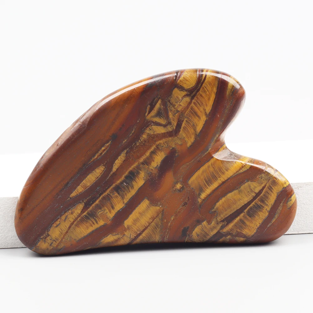 

Tiger Eye Face Gua Sha Tool Skin Care Body Eye Natural Crystal Mineral Stone Massager Health Beauty Lifting And Firming