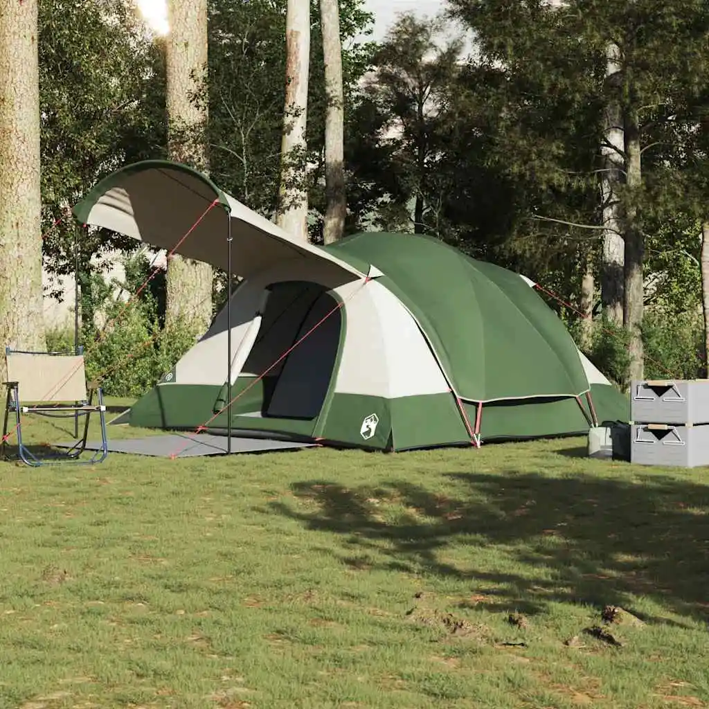 Familien-Tunnelzelt für 8 Personen, grün, wasserdicht, tragbares, faltbares Campingzelt für den Außenbereich, UV-Schutz-Vordach