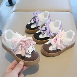 Sanrio Children's Casual Shoes Kuromi My Melody Cartoon Girls Board Shoes Anti-slip Soft Bottom Kids Sport Shoes Boys Snearkers