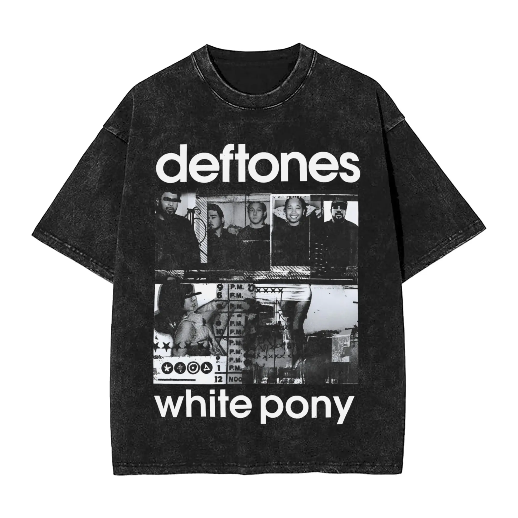 Camiseta lavada de gran tamaño Ohms White Pony Deftones Rock Band camisetas de algodón novedad camiseta verano Y2K ropa estampada Retro