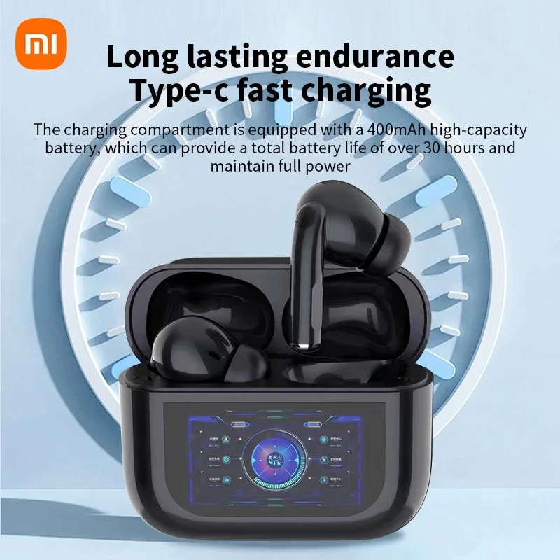 XIAOMI G4 ANC سماعات أذن رياضية مع ميكروفون مناسبة لسماعات Android iOS اللاسلكية بشاشة LED وسماعات موسيقى الألعاب
