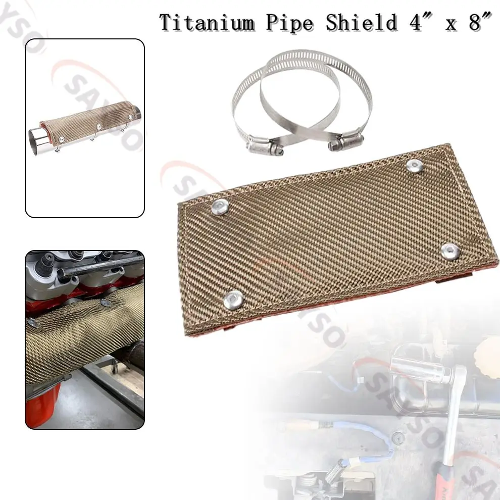 Set 010453 Titanrohrschild 4" x 8" Auspuff-Hitzeschild