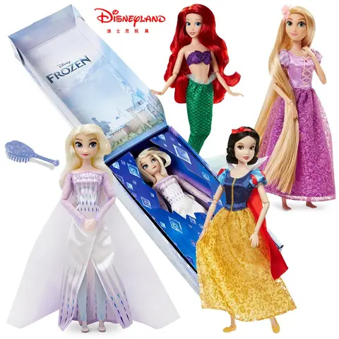 Äkta Disney Prinsessor Frost Elsa och Anna Klassiska Dockleksaker Anime Actionfigur Klä Upp Dockor Barnleksaker Flickor Presenter 12 best sales Elsa-docka - №7