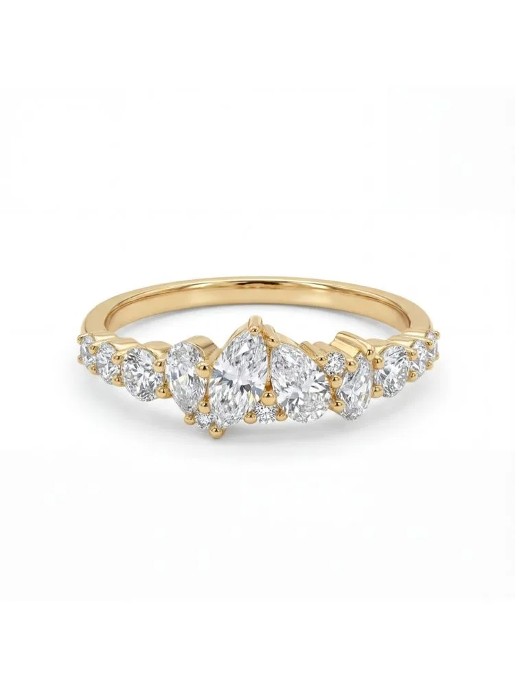 925 Sterling Silber Markise-Wassertropfen-Ring mit Zirkonia-Besatz für Damen, Verlobungs- und Hochzeitsring, Luxus-Schmuck von hoher Qualität – Detail 5