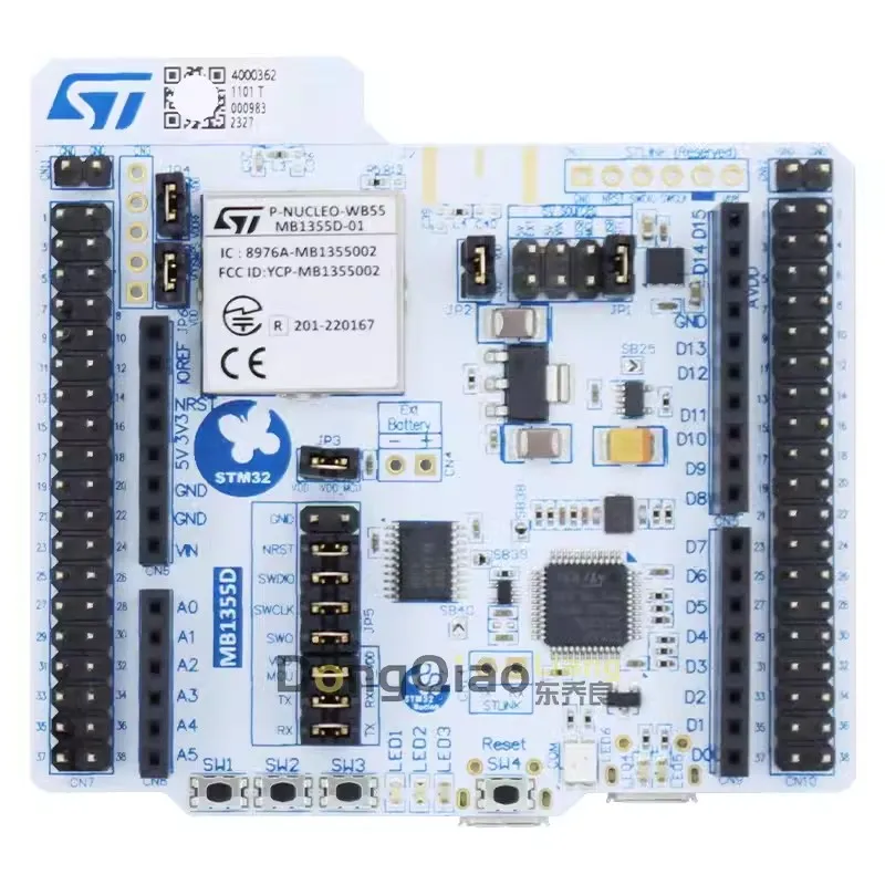 The off-the-shelf P-NUCLEO-WB55 development board uses the STM32WB55RGV6 cgu6 MCU USB dongle 802.15.4 Bluetooth