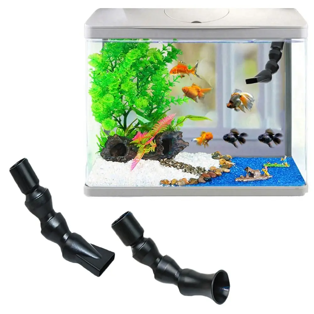 1Pcs Plastic Aquarium Duckbill Nozzle Black Rotating Water Outlet Fish Tank Water Outlet Duckbilled Round Adjustable