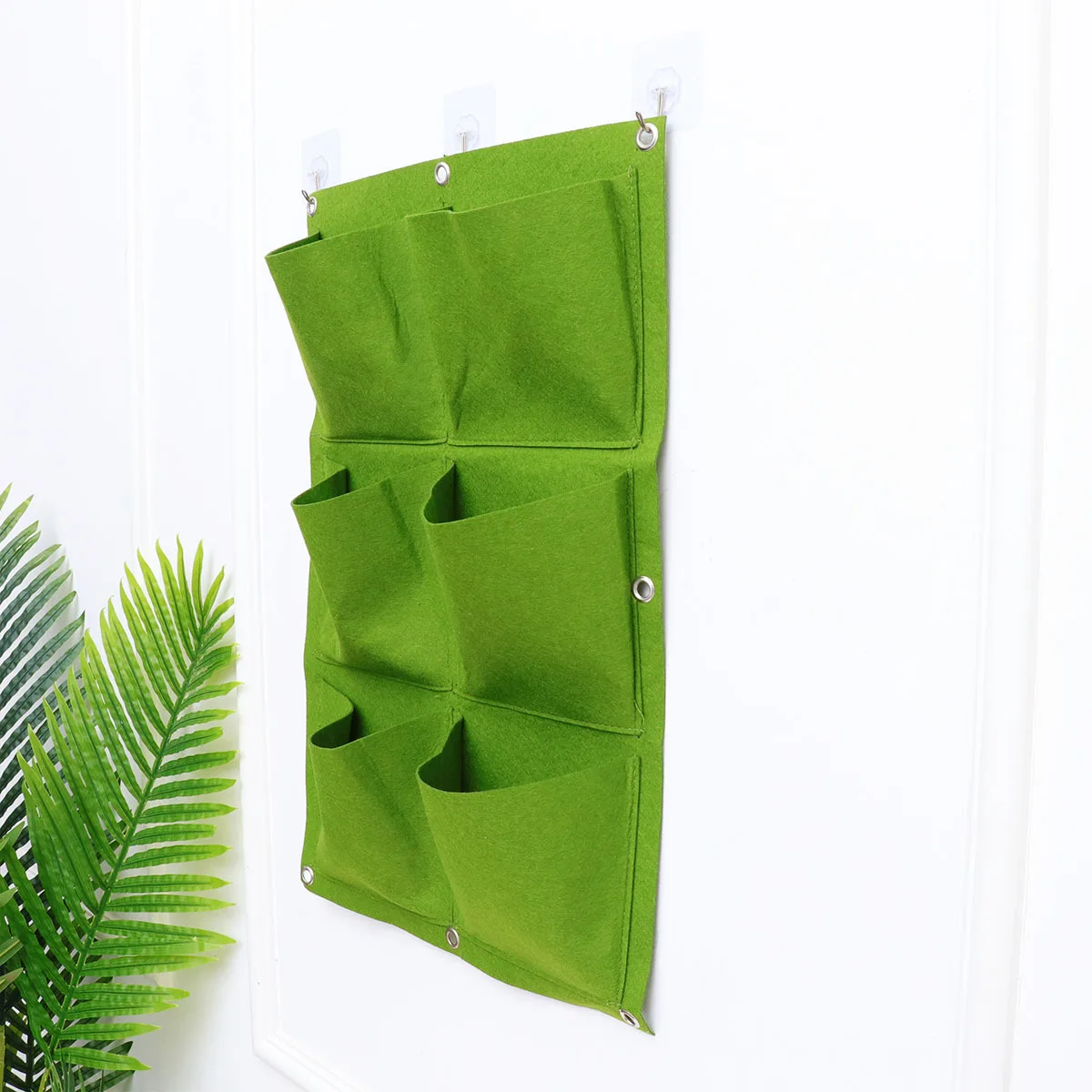 Настенная вертикальная фетровая сумка для выращивания растений для внутреннего и наружного сада, многокарманный контейнер для растений, детская сумка, зеленая