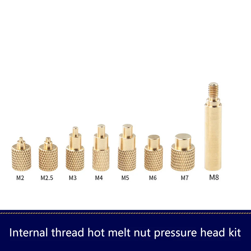 Heat Insert Nut Iron Tip TS100 Soldering Iron Tip Insert Internal Thread Head M2-M8 Brass Hot Melt Insert Nut Insertion Kit