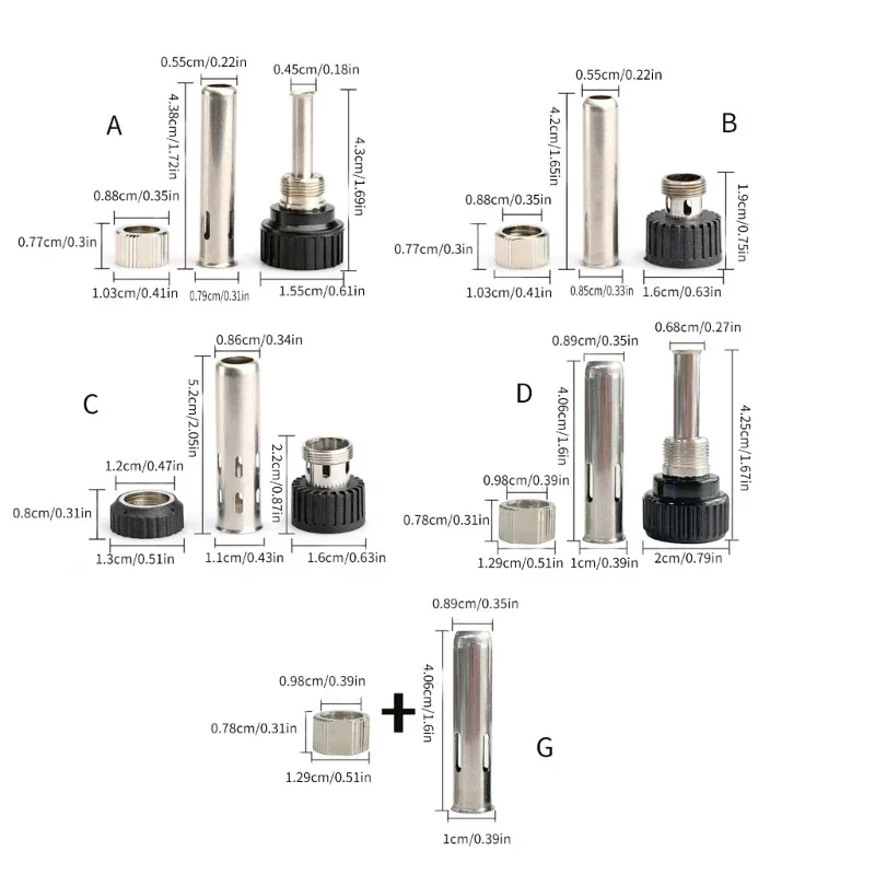 Socket+Nut+Electric Head Soldering Station Iron for 936 Iron Head Cannula Iron Tip Bushing Hand Tool Accessories