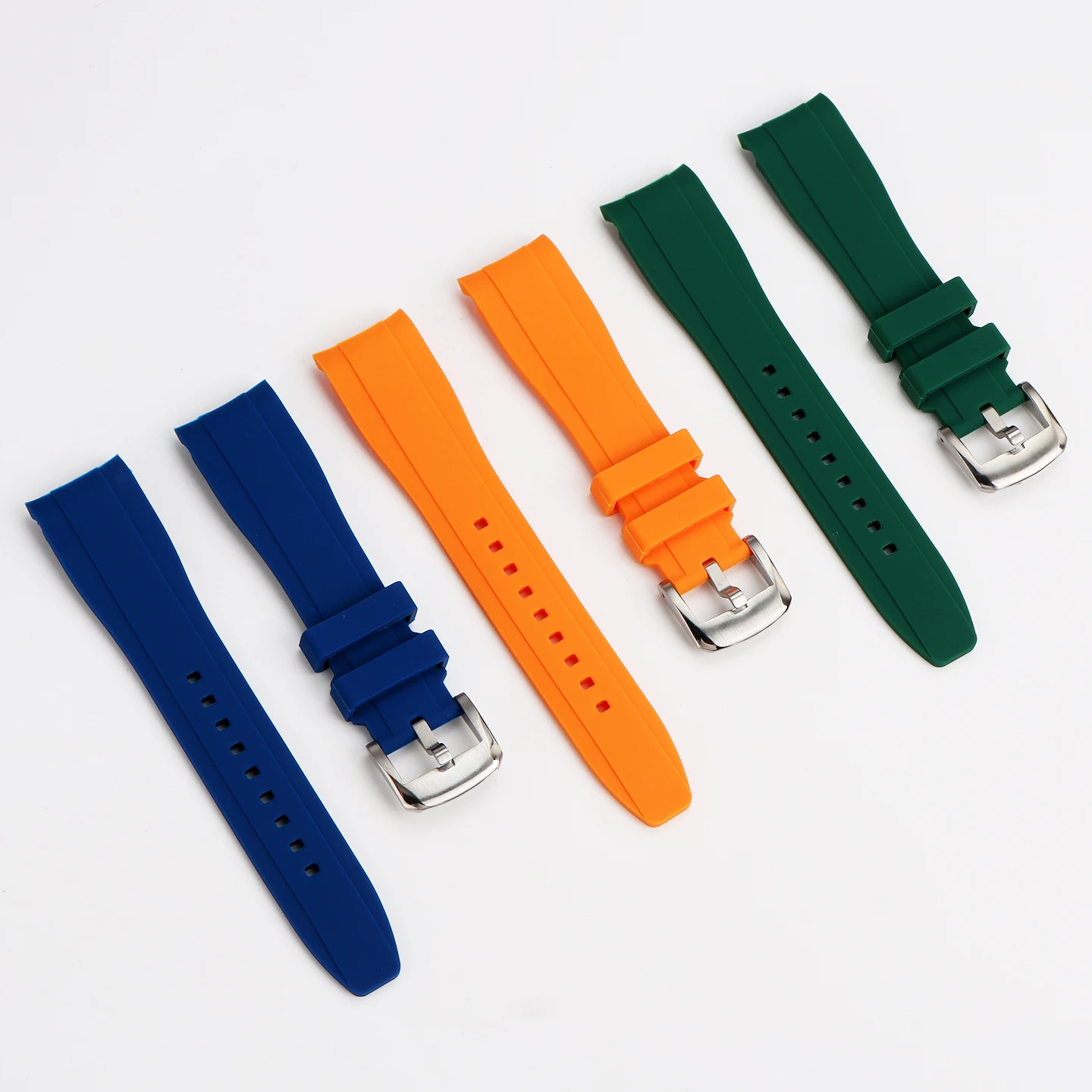 For Casio Barracuda MDV106-1A MDV-107-1A Rolex Submariner Seiko Mido Anchor Curved Waterproof Silicone Watch Strap 20mm 22mm