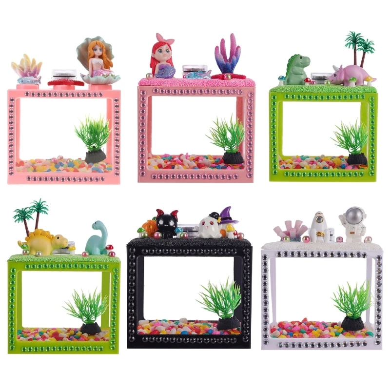 

DIY Fish Bowls Mini for Turtle Feeding Cage Plastic for Carrier Small Ornamental Plant Feeding Box Easy to New Dropship