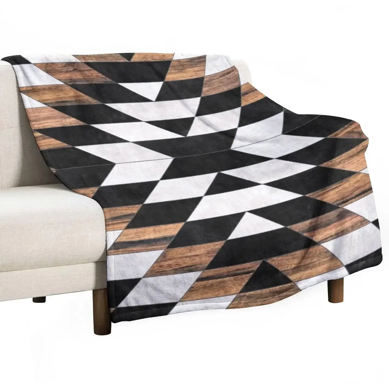 

Urban Tribal Pattern No.13 - Aztec - Concrete and Wood Throw Blanket Luxurious Soft Fuzzy Blanket for Sofa Bed