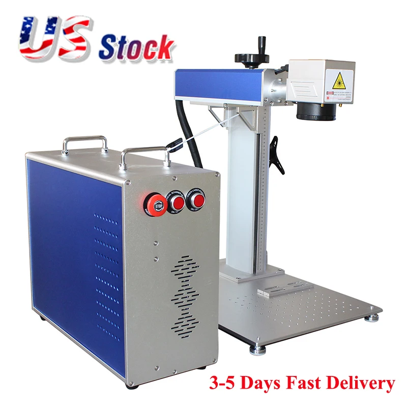 CALCA 50W Fiber Laser Marking Machine For Personalized Laser Engraved Logo Custom Gift With Raycus Laser+Rotation Axis US Stock