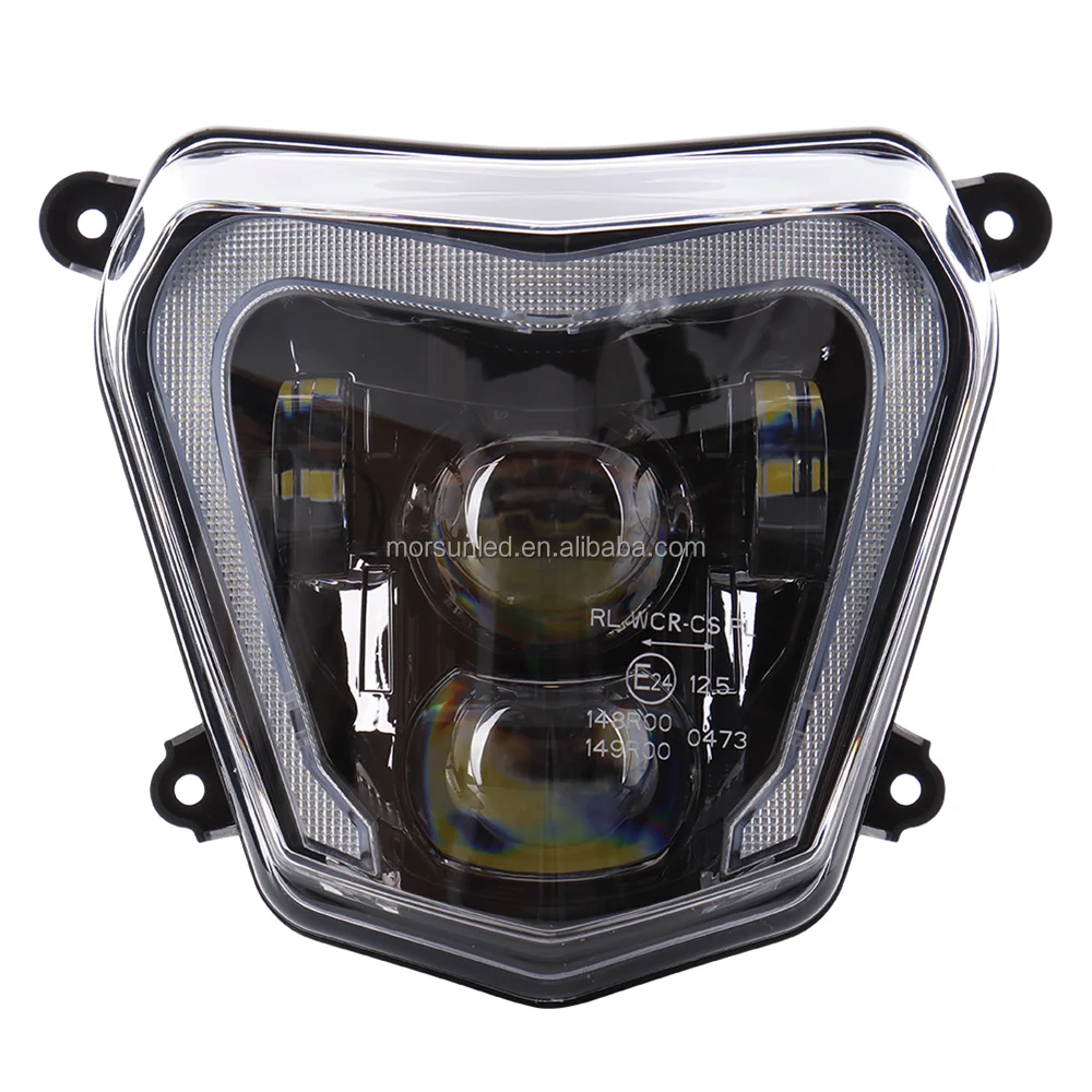 E-mark Motorcycle Led Projector Headlight for 2012-2019 Duke 690 Accessories for 2013-2017 Duke 690R Supermoto Bike Part