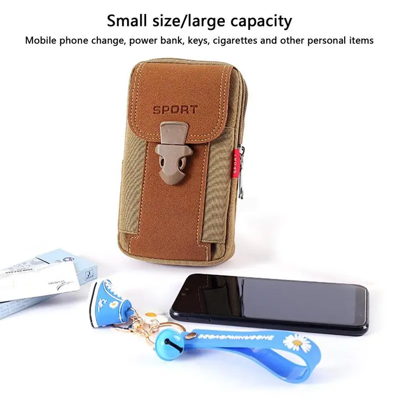 Belt Phone Case Multifunctional Phone Carrying Case Belt Mobile Phone Case For Men Large Smartphone Bag Belt Bag For Camping