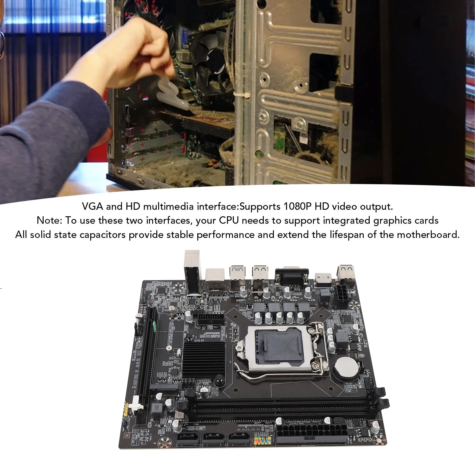 لوحة أم للكمبيوتر ITX H110 لوحة أم للكمبيوتر DDR4 USB3.0 M.2 Nvme لوحة رئيسية للألعاب للوحة أم للكمبيوتر LGA 1151