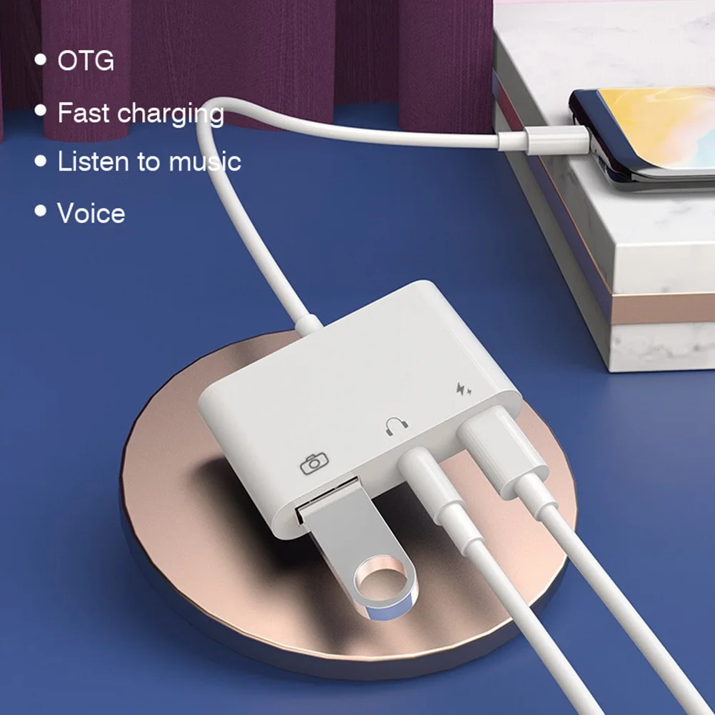 Byscoon 3 IN 1 Type C to USB 3.0 PD fast Charge Data Transmission 3.5mm OTG Adapter Converter for iPhone 15 headset Samsung