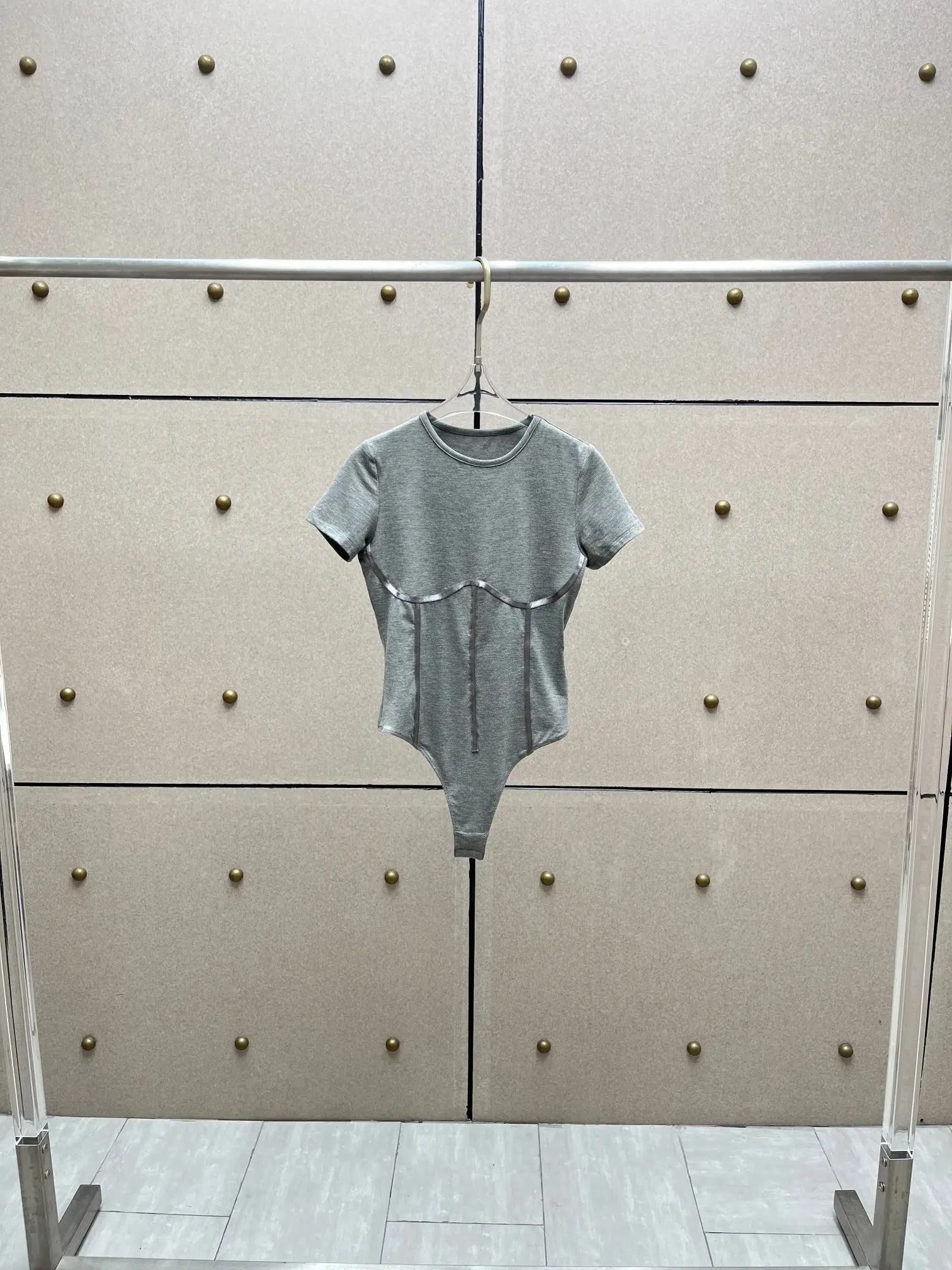 2025 Women's Clothing Web panel short-sleeved bodysuit 1015