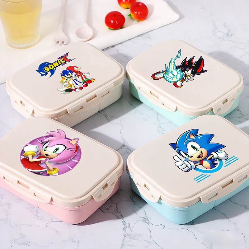 

Sonics Cartoon Print Lunch Box Boy Girl Portable Food Boxes Microwave Lunch Boxes Bento Picnic Case Children Cute Food Container