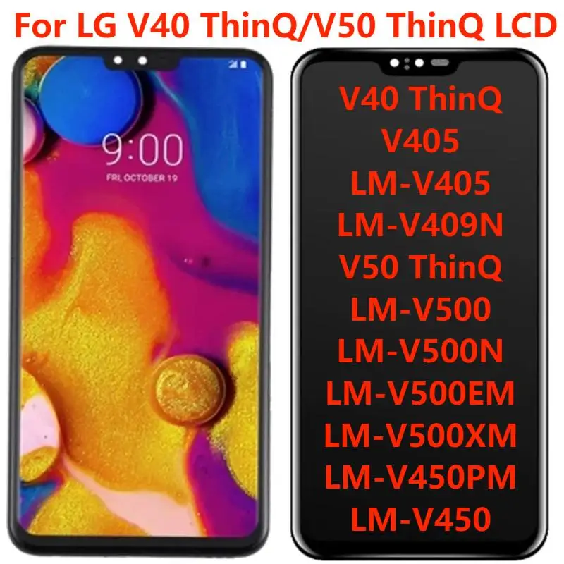 

6.4" AMOLED For LG V40 ThinQ V50 ThinQ LCD Display With Frame Original Touch Screen Digitizer Assembly Replacement Repair Parts