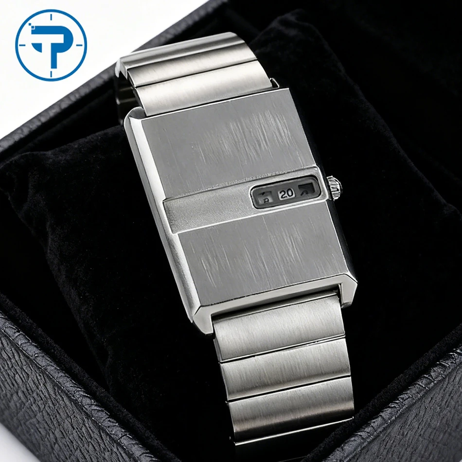 

Square Sports Watch for Men Silver Stainless Steel Strap Luxury Brand New Men's Watches High Quality Trendy Gifts Quartz Watch