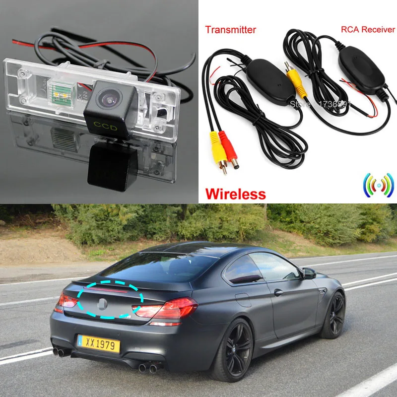 Wireless Car Back up Reverse Parking Camera For BMW 6 F12 F13 F06 / HD CCD Night Vision / Car Rear view Camera