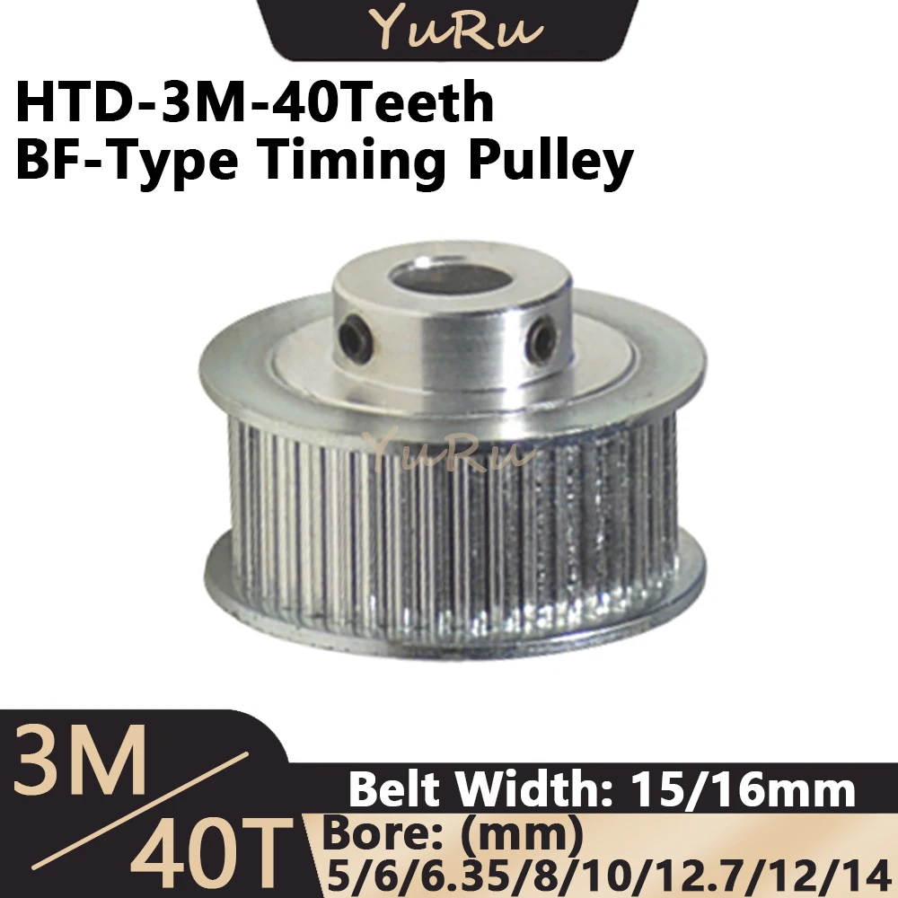 HTD3M Timing Pulley 40teeth 3M BF Belt Width 5 6 6.35 8 10 12 12.7 14mm Bore 10 15mm 40T 3M wheel 40 Teeth Pitch 3mm Belt Pulley