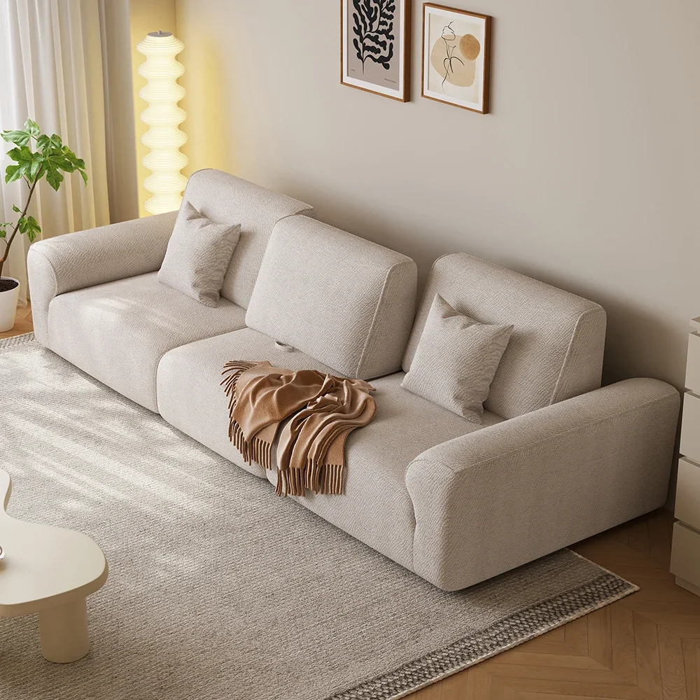 

#Luxury Living Room Sofa Minimalist Three-Seat Deep Seat Adjustable Sectional Fabric Couches for Apartments Office