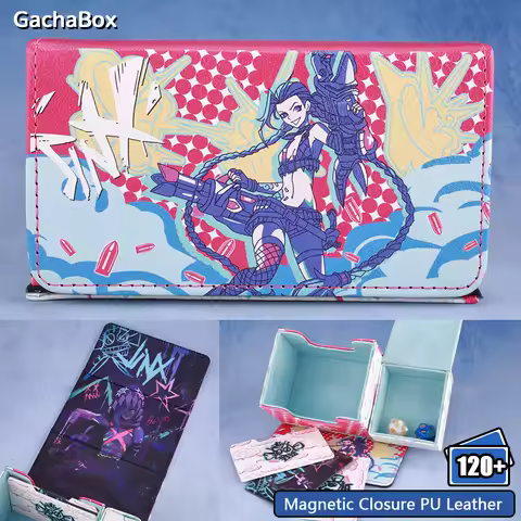 LOL-Jinx Deck Box Dicewinder for MTG Riftbound,Fits 100 Double-Sleeved Cards,Card Storage Deck Box for TCG YGO OPCG PTCG DTCG