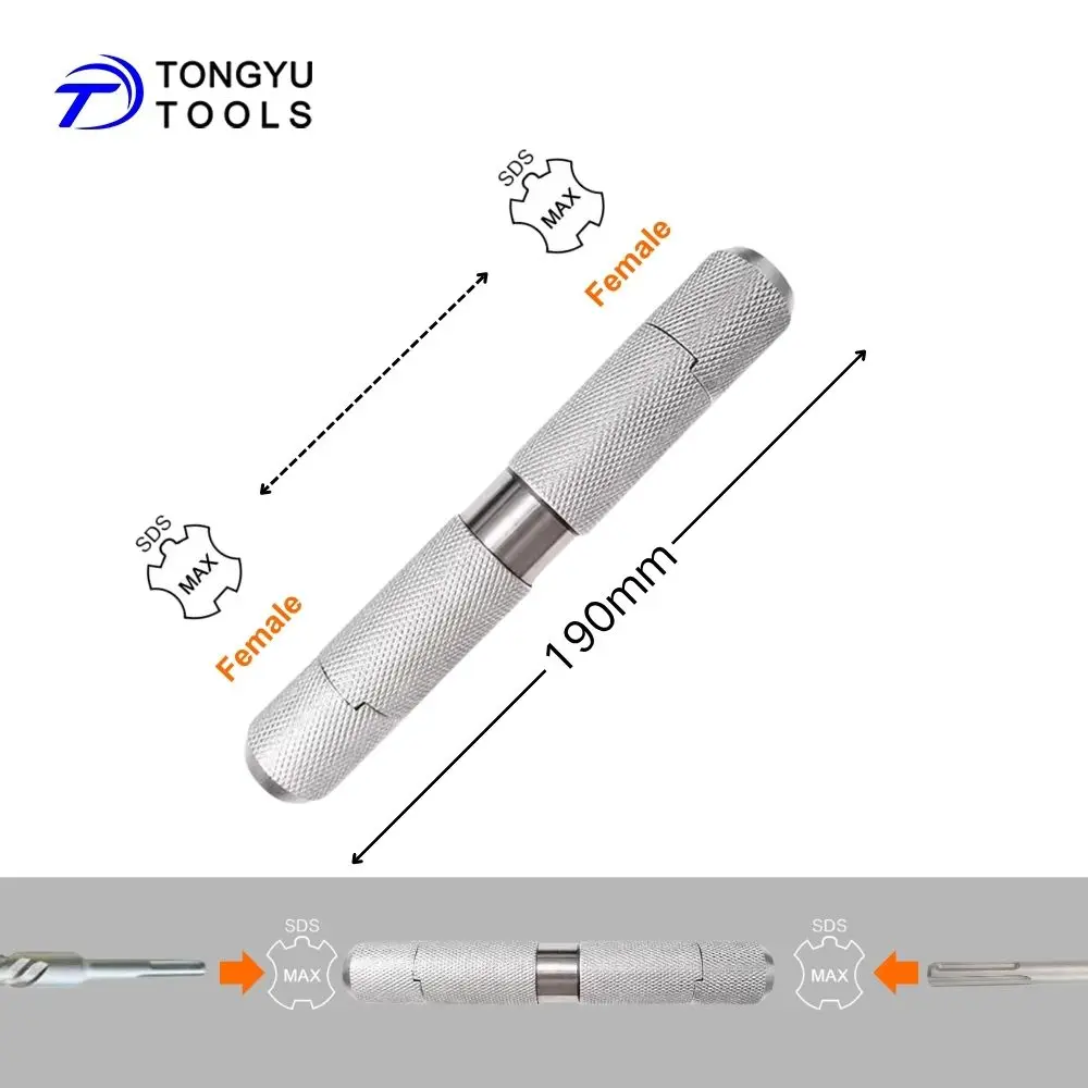 adaptateur-d'extension-sds-max-vers-sds-max-coupleur-max-lock-robuste-avec-tige-optionnelle-pour-marteau-perforateur-pour-percage-a-longue-portee