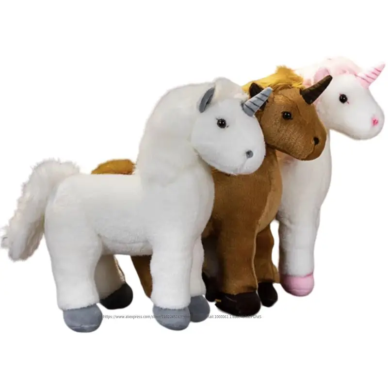 

35CM Lovely Plush Unicorn Horse Plush Toy Stuffed Soft Simulation Horse Doll Kawaii Toys for Children Girl Birthday Xmas Gifts