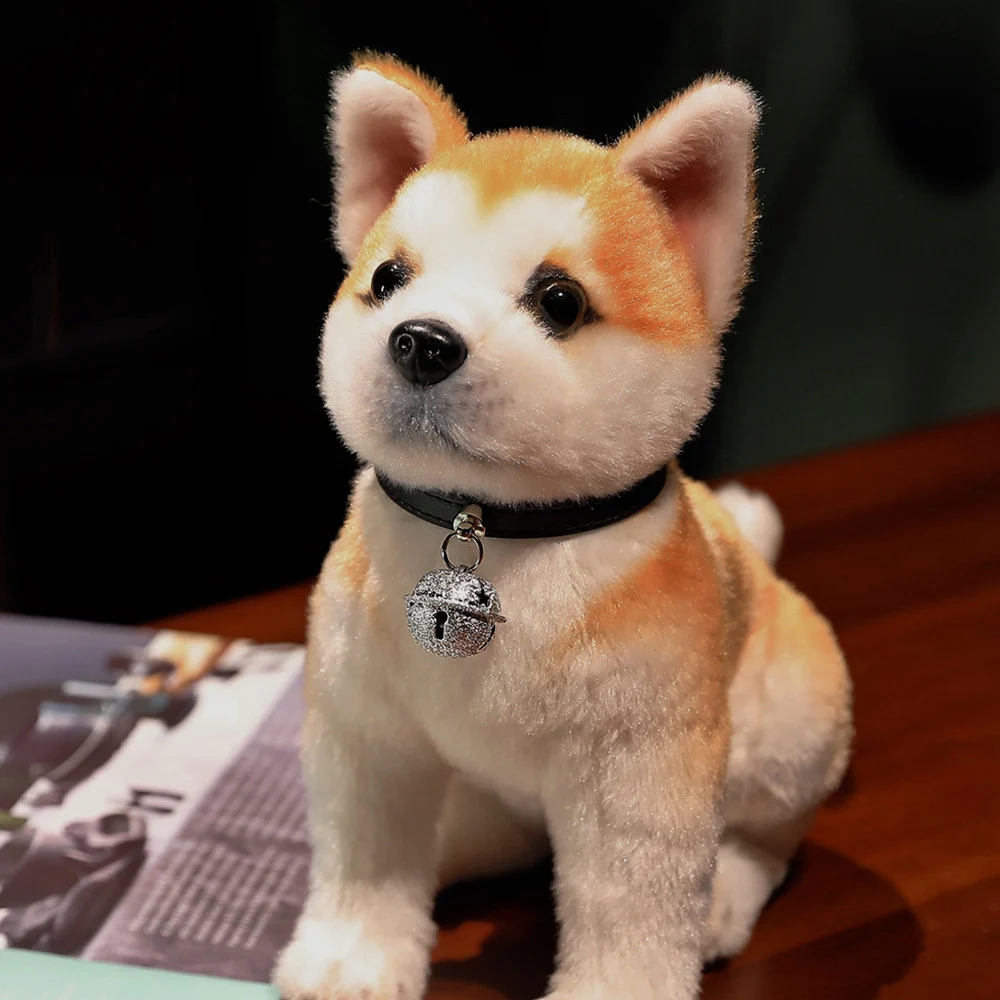 Lifelike Akita Dog Stuffed Animal Plush Toy Cute Simulation Puppy Shiba Inu Fluffy Appease Baby Doll Birthday Gifts For Children