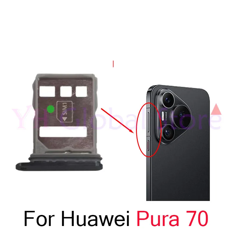 Soporte de bandeja para ranura de tarjeta Sim, piezas de reparación para Huawei Pura 70 Pro Plus Ultra, 10 unidades