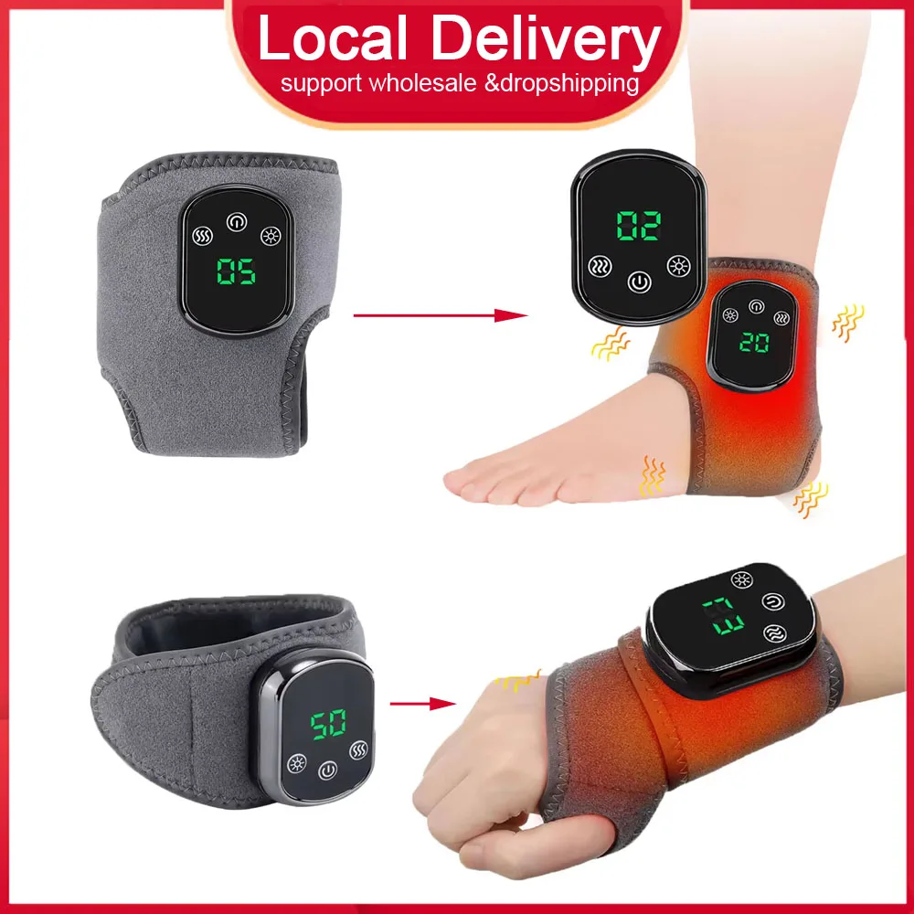 

Электрический массажер для лодыжки и запястья, 5-уровневый инфракрасный горячий компресс, 3 режима вибрационной физиотерапии, подходит для левой/правой лодыжки