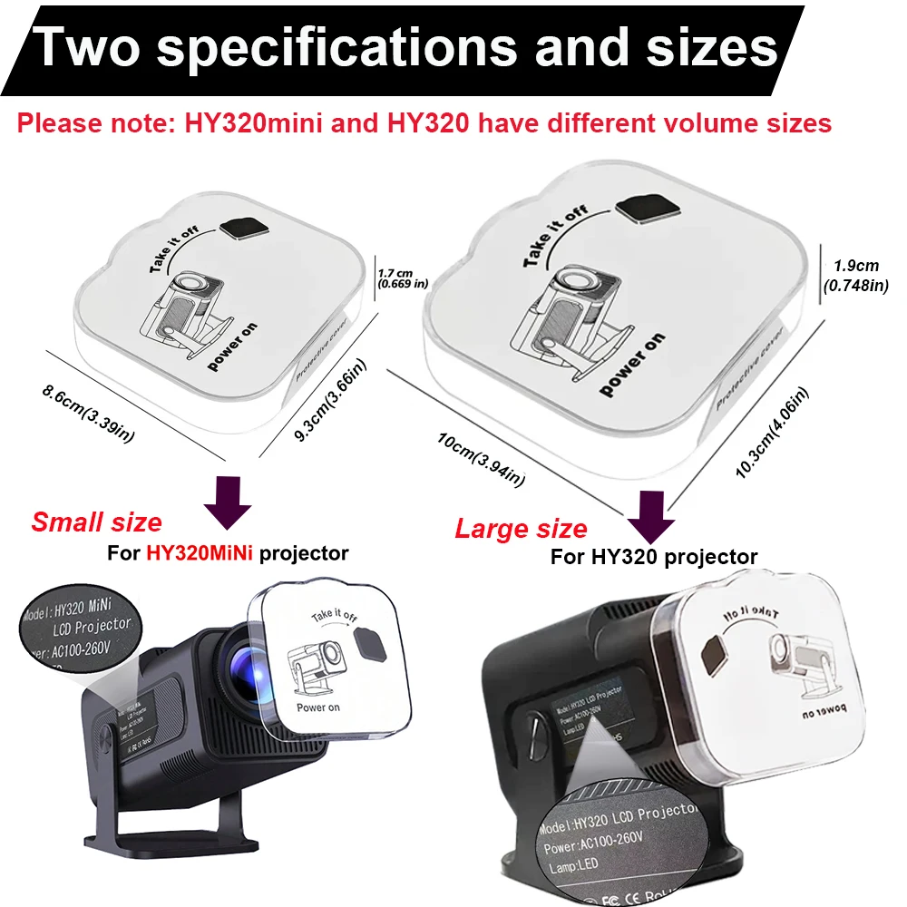 Copertura di protezione dell'obiettivo del proiettore HY320 Evitare la macchina di protezione dalla polvere Tappo specifico del proiettore Accessori per la proiezione HY320