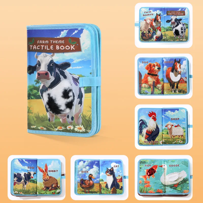 Early Learning Touch Book for Babies Infant Educational Simulation Animal Sensory Baby Toy Children's Cognitive