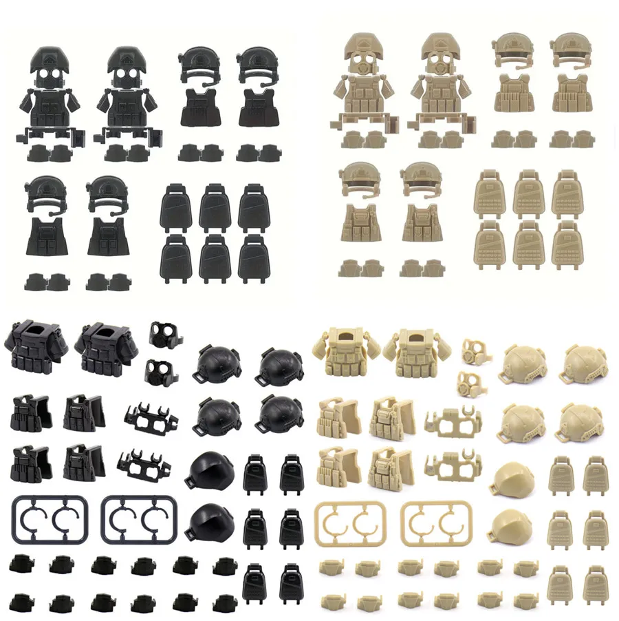 

New Military SWAT Soldier Equipment Set MOC Action Figures Hats Vest Accessories Army Parts Building Block Bricks Toys Kid Gifts