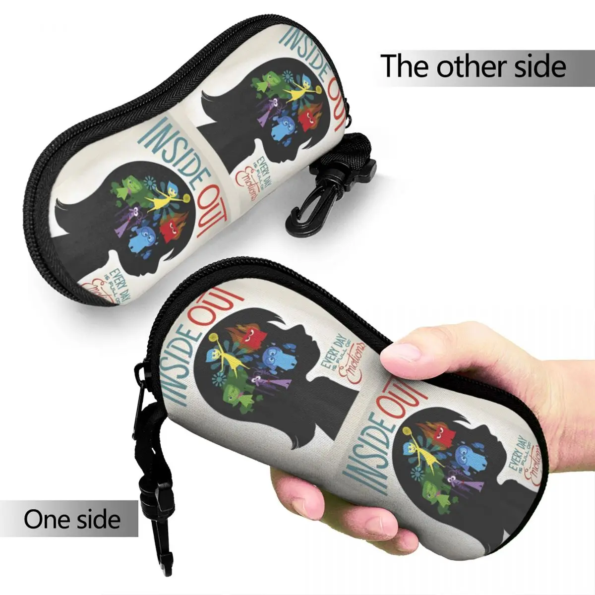 Inside Out Silhouette Movie Poster Glasses Case Printing Sunglasses Storage Box Vintage Eye Contacts Case