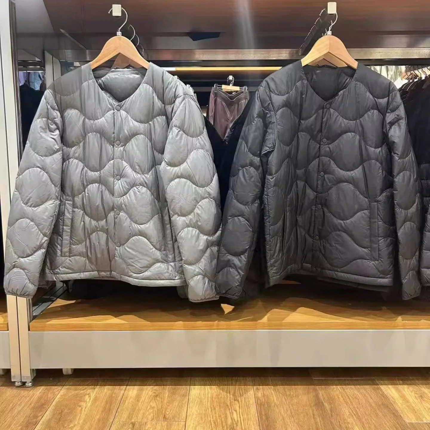 

Men's Women's Winter Lightweight Portable down Jaet Arc Pring Line Outerwear Casual Sle Windproof Ultra-light Coat