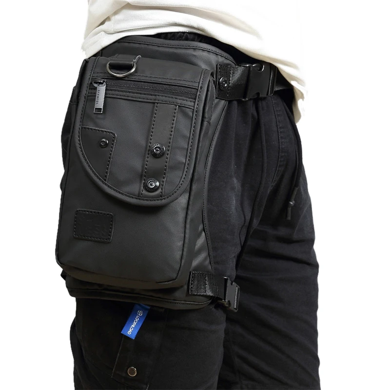 Męska saszetka biodrowa Bum Leg Thigh Bag Motorcycle Rider Nylon/Canvas/Assault Male Cross Body Fanny Pack Hip Belt Drop Bags
