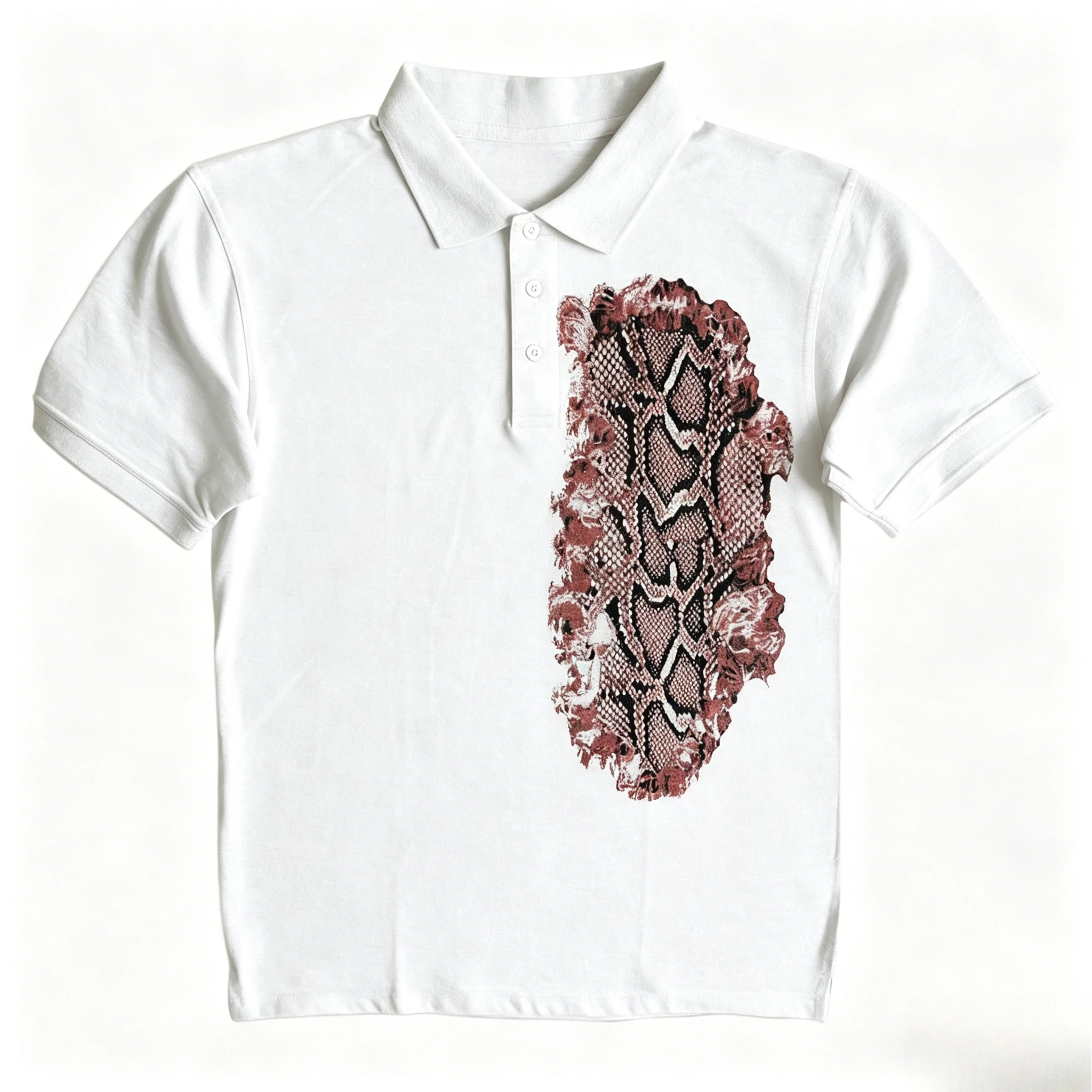 Men's White and Red T-shirt America Retro Street Minimalist and Fashionable Hip Hop Y2K Print Polo Shirt Men's Polo Summer
