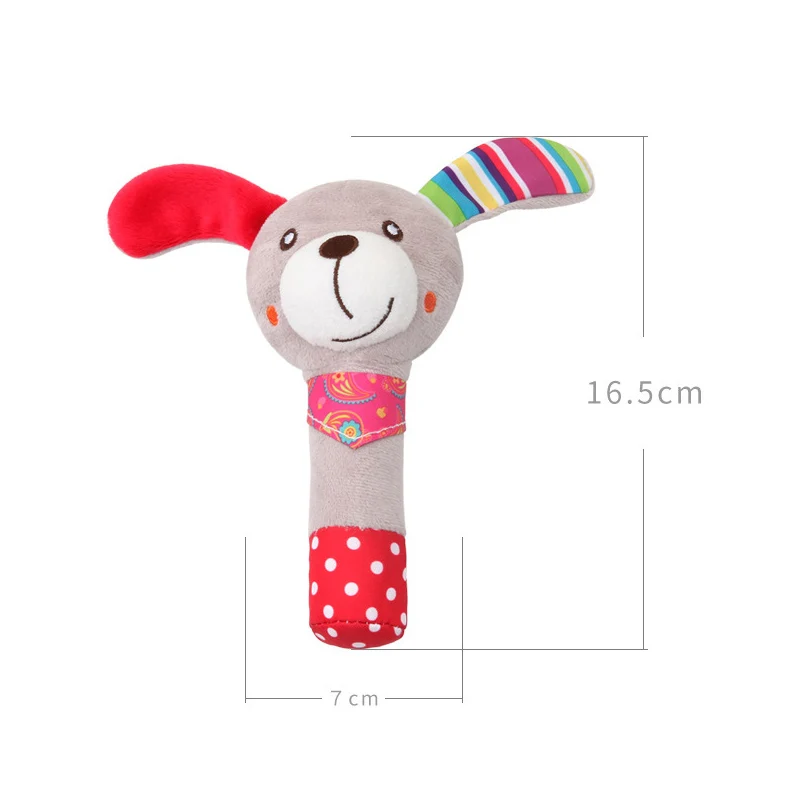 New Baby Plush Rattles Cartoon Animals Grab Ability Training Toy Infant Stroller Bed Hanging Bell Plush Dolls Educational Toys