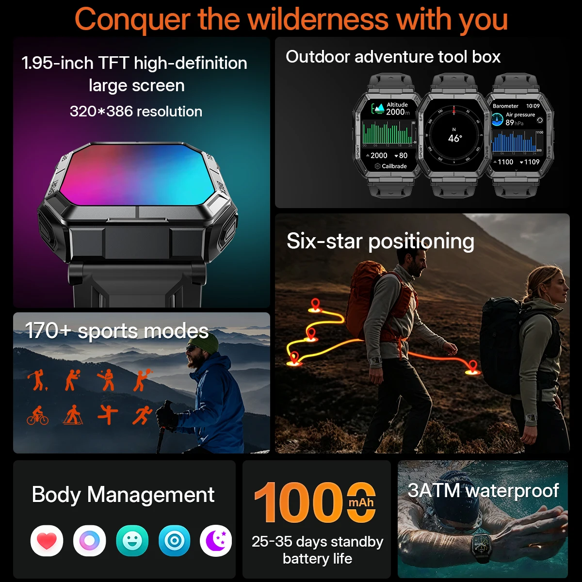 LIGE Military GPS Smart Watch Men 3ATM Waterproof Off Line Map Outdoor Sports Watches Altimeter Barometer Compass Smartwatch Men