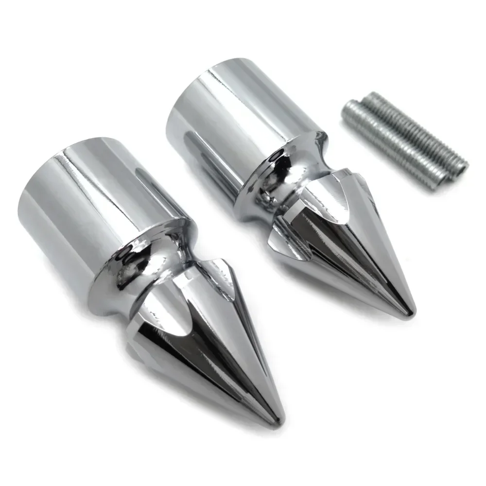 Motorcycle Ultimate Chrome Spike Bar Ends For Kawasaki 250 500 600 Zx7 Zx9 Zx10 Z1000