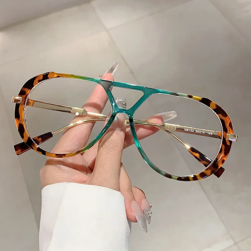 Big Frame Vintage Pilot Sunglasses Women For Men Luxury Brand Designer Sun Glasses Popular Outdoor Punk Double Bridge Shades
