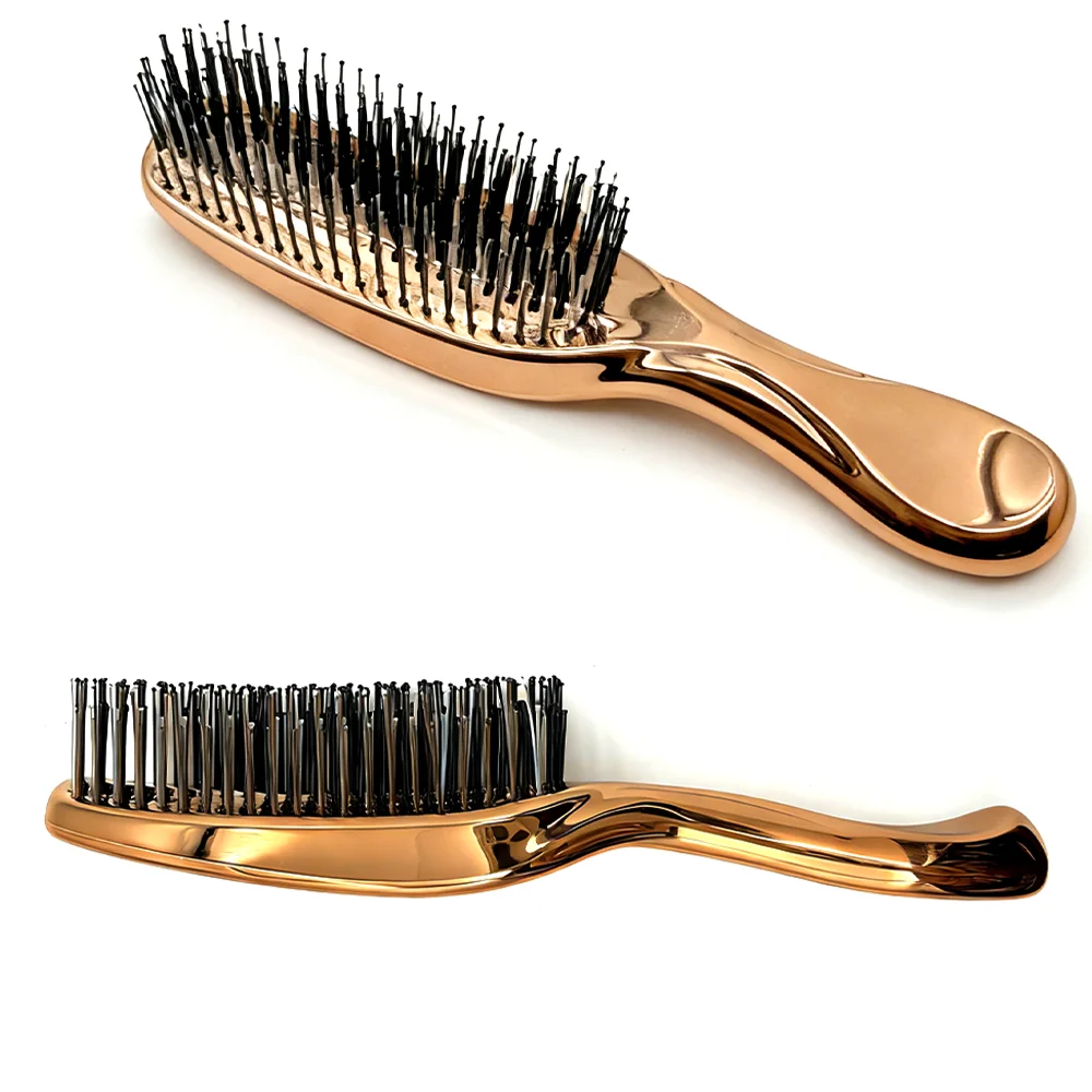 Premium Head Massager Scalp Brush Hair Massager Shampoo Brush Wet Plastic Detangling Brush Hair Cleaning Comb Rose Gold