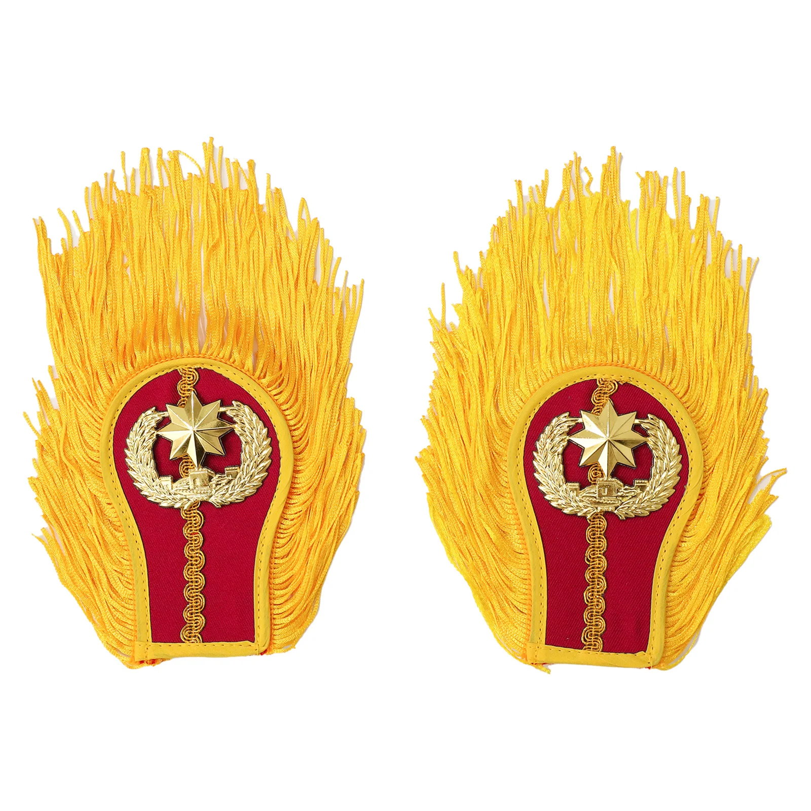 Drum Horn Band Tassel Shoulder Badge Fringe Chain Applique Epaulet Clothing Costume Accessories for Uniform Matching Party
