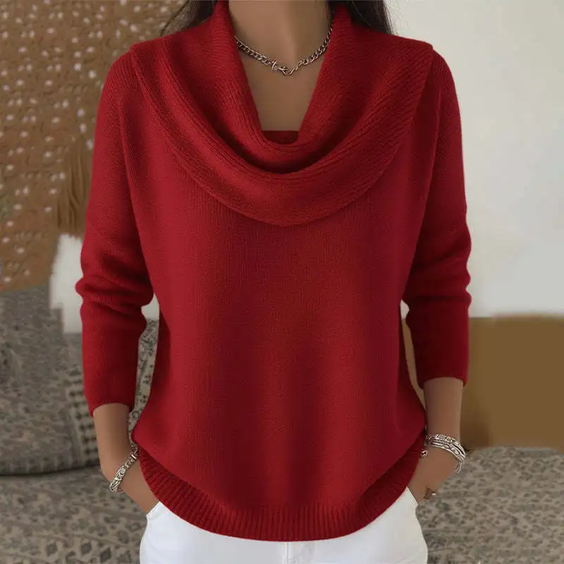 Women's 2026 Autumn/Winter Solid Color Long Sleeve Sweater Tops Fashionable And Stylish Knitwear for Ladies 12 S4c195f2f32bb41808fa11d02e187a7c1d