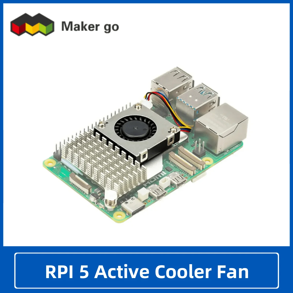 Raspberry Pi 5 Actieve Koeler Ventilator Acryl Shell Beschermende Omhulsel Koper Aluminium Vier Plaat Koellichaam