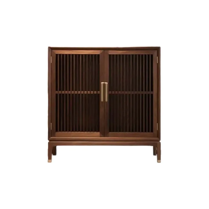 North American black walnut side cabinet, log shoe cabinet New Chinese begonia cabinet Storage cabinet Locker